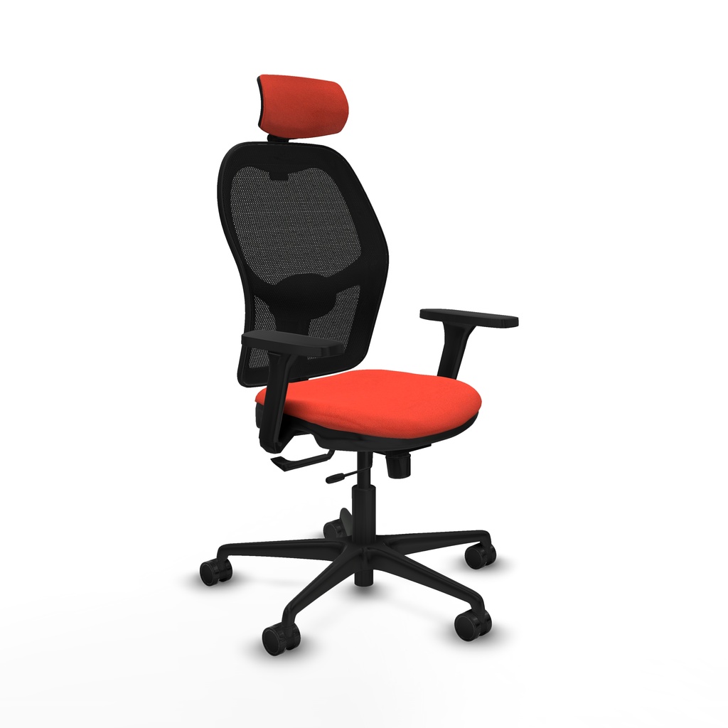 Jorquera traslack malla negra bali naranja oscuro brazos 3D base nailon cabecero 2D ruedas 65mm nailon