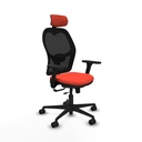 Jorquera traslack malla negra bali naranja oscuro brazos 3D base nailon cabecero 2D ruedas 65mm nailon