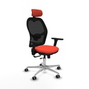 Jorquera traslack malla negra bali naranja oscuro brazos 3D base aluminio cabecero 2D ruedas 65mm engomada