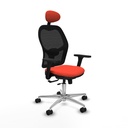 Jorquera traslack malla negra bali naranja oscuro brazos 3D base aluminio cabecero fijo ruedas 65mm nailon