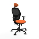 Jorquera traslack malla negra bali naranja brazos 1D base nailon cabecero fijo ruedas 65mm engomada