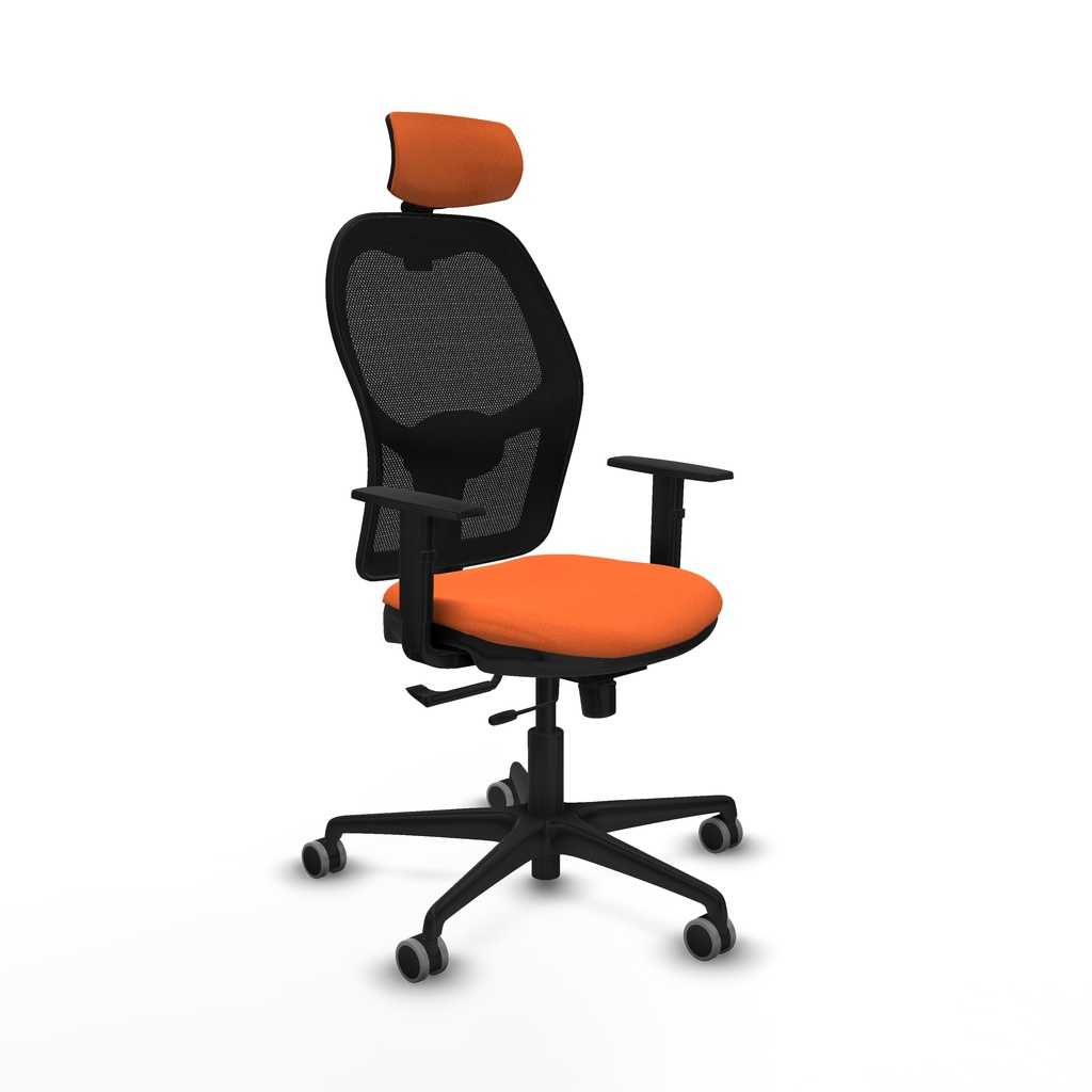 Jorquera traslack malla negra bali naranja brazos 1D base nailon cabecero 2D ruedas 65mm engomada
