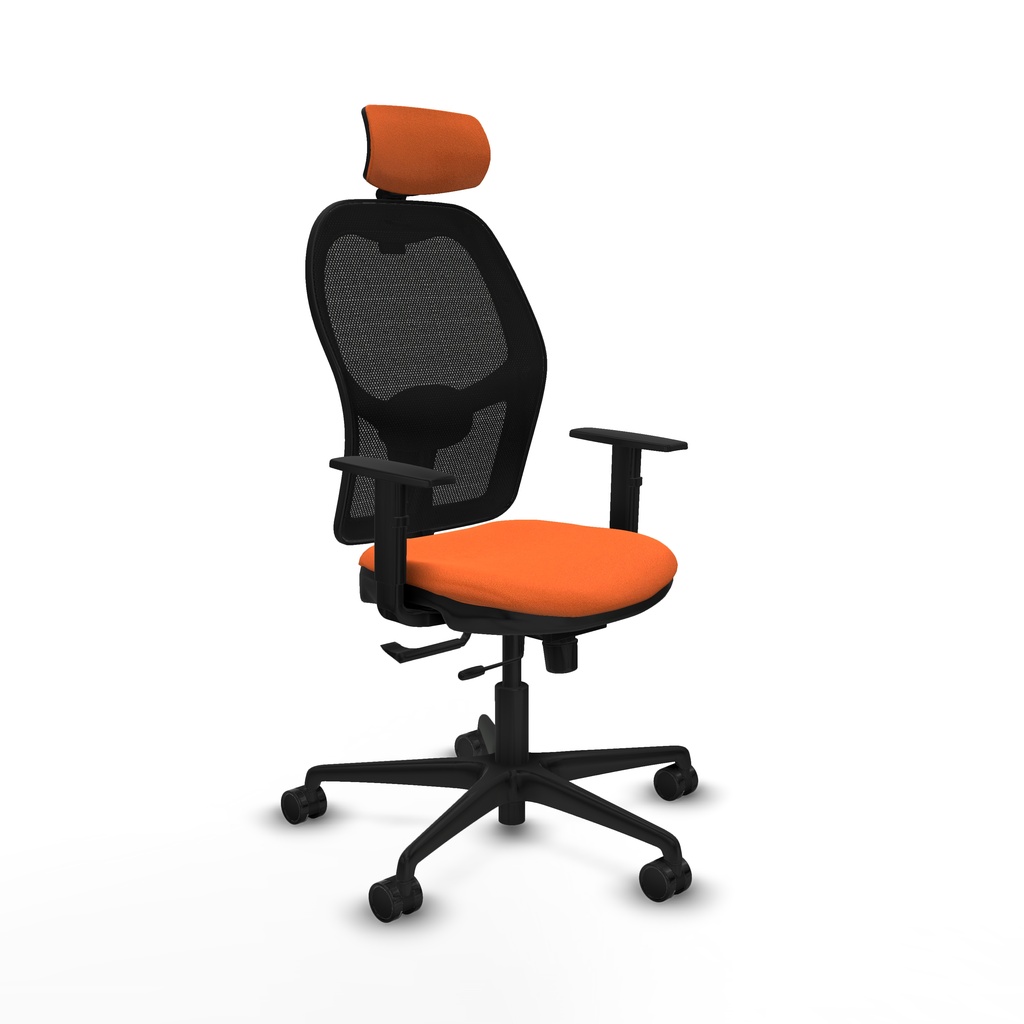 Jorquera traslack malla negra bali naranja brazos 1D base nailon cabecero 2D ruedas 65mm nailon