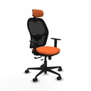 Jorquera traslack malla negra bali naranja brazos 1D base nailon cabecero 2D ruedas 65mm nailon