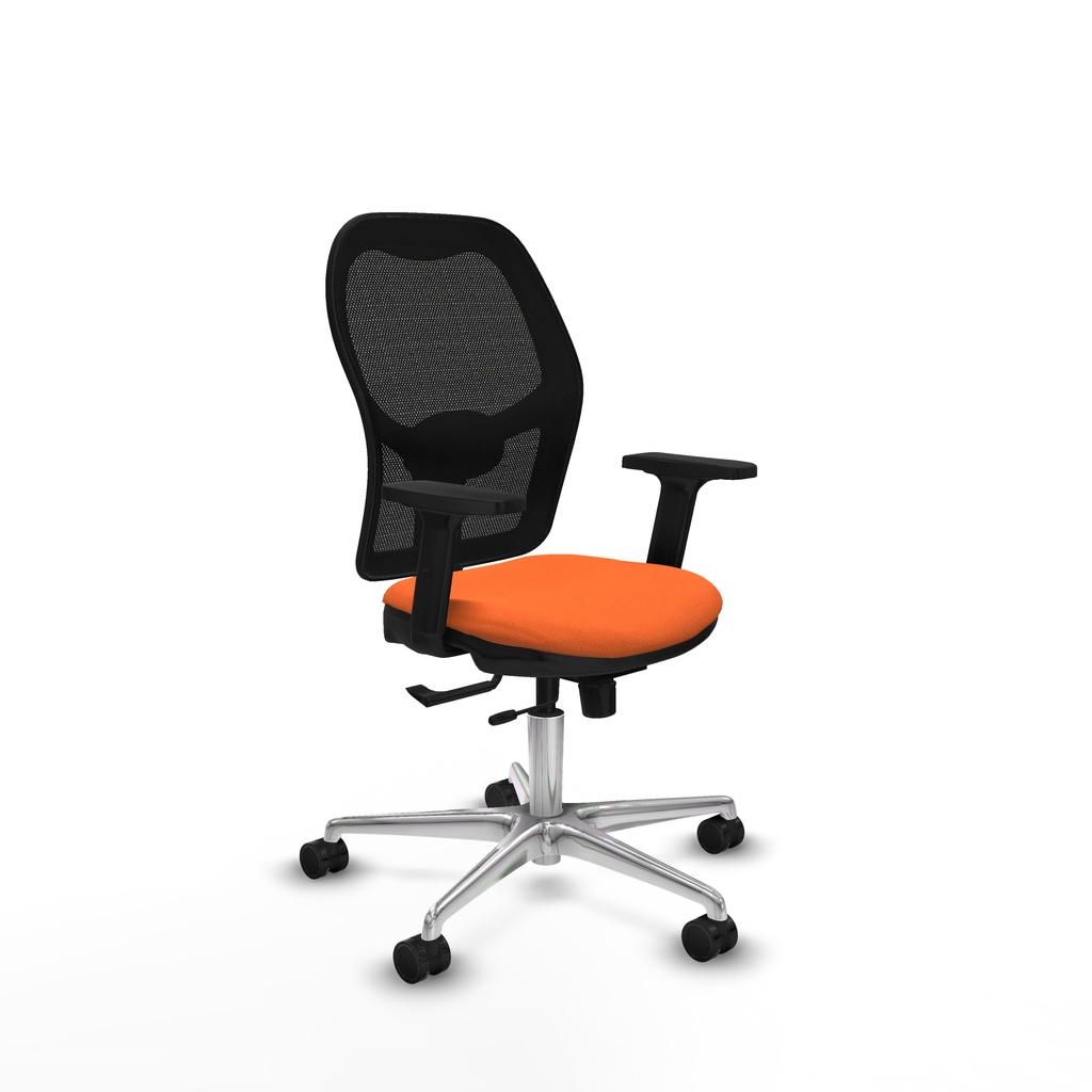 Jorquera traslack malla negra bali naranja brazos 2D base aluminio  ruedas 65mm nailon