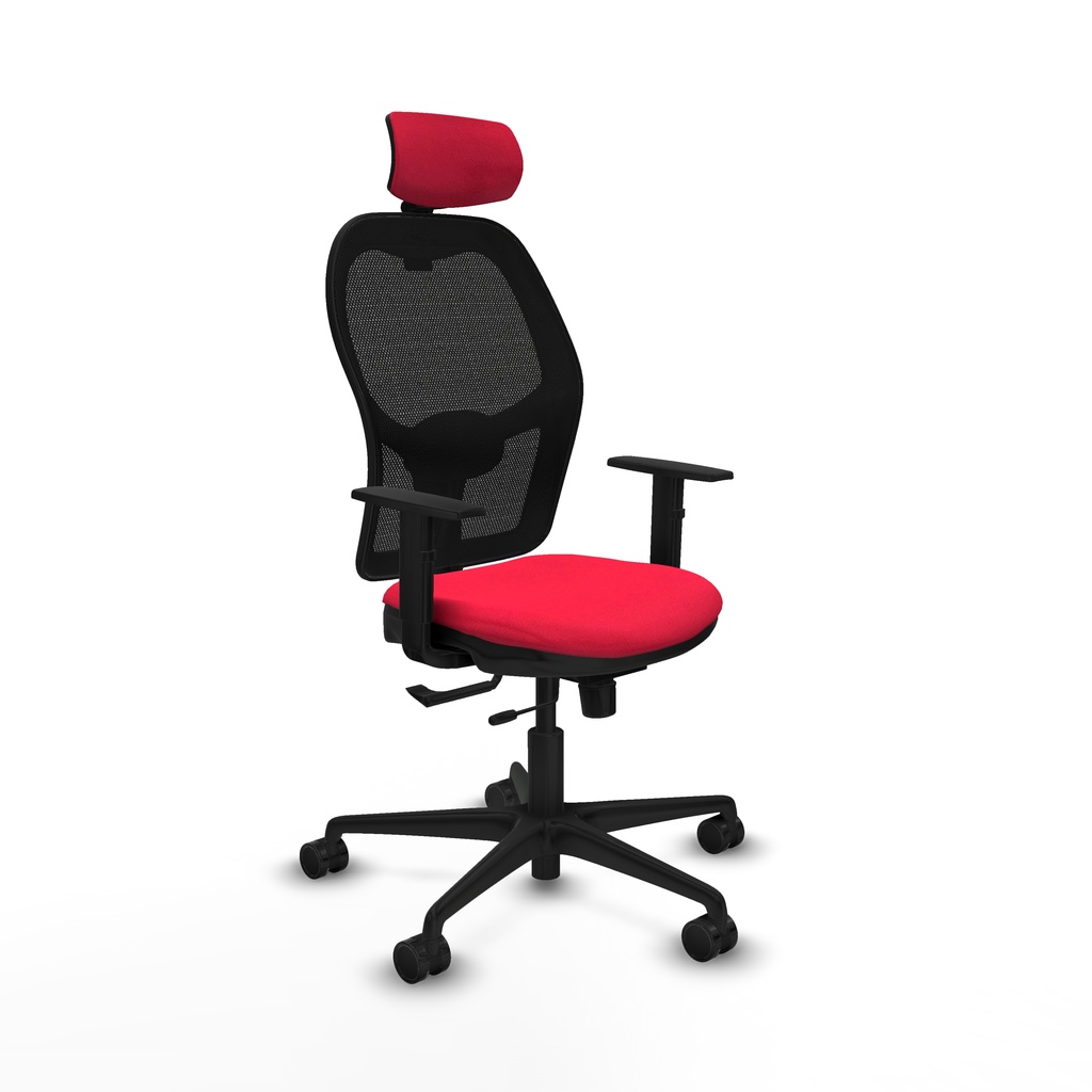 Jorquera traslack malla negra bali rojo brazos 1D base nailon cabecero 2D ruedas 65mm nailon