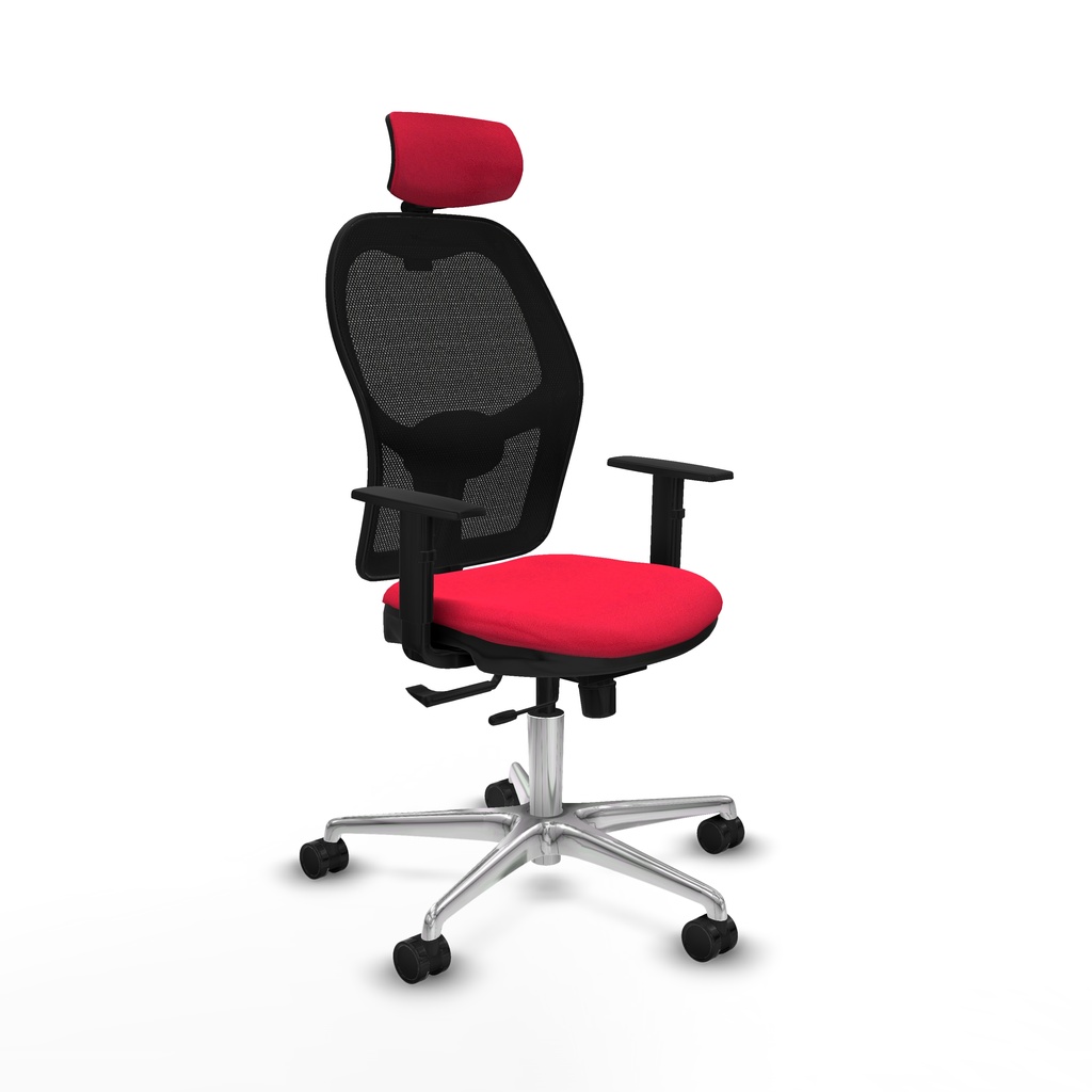 Jorquera traslack malla negra bali rojo brazos 1D base aluminio cabecero 2D ruedas 65mm nailon
