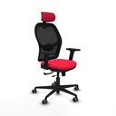 Jorquera traslack malla negra bali rojo brazos 2D base nailon cabecero 2D ruedas 65mm engomada