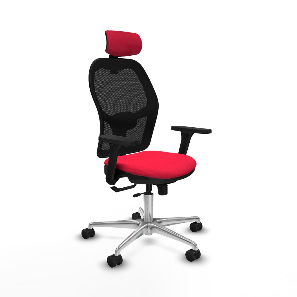 Jorquera traslack malla negra bali rojo brazos 3D base aluminio cabecero 2D ruedas 65mm nailon