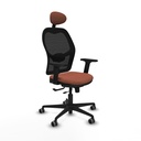 Jorquera traslack malla negra bali marrón brazos 2D base nailon cabecero fijo ruedas 65mm engomada