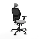 Jorquera traslack malla negra bali gris claro brazos 2D base nailon cabecero fijo ruedas 65mm engomada