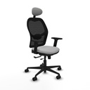 Jorquera traslack malla negra bali gris claro brazos 2D base nailon cabecero fijo ruedas 65mm nailon