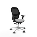Jorquera traslack malla negra bali gris claro brazos 2D base aluminio  ruedas 65mm engomada