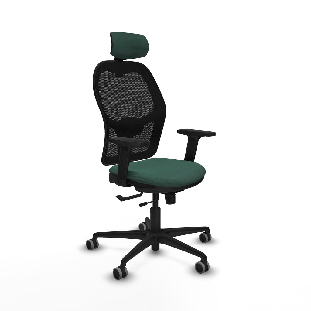 Jorquera traslack malla negra bali verde botella brazos 2D base nailon cabecero 2D ruedas 65mm engomada