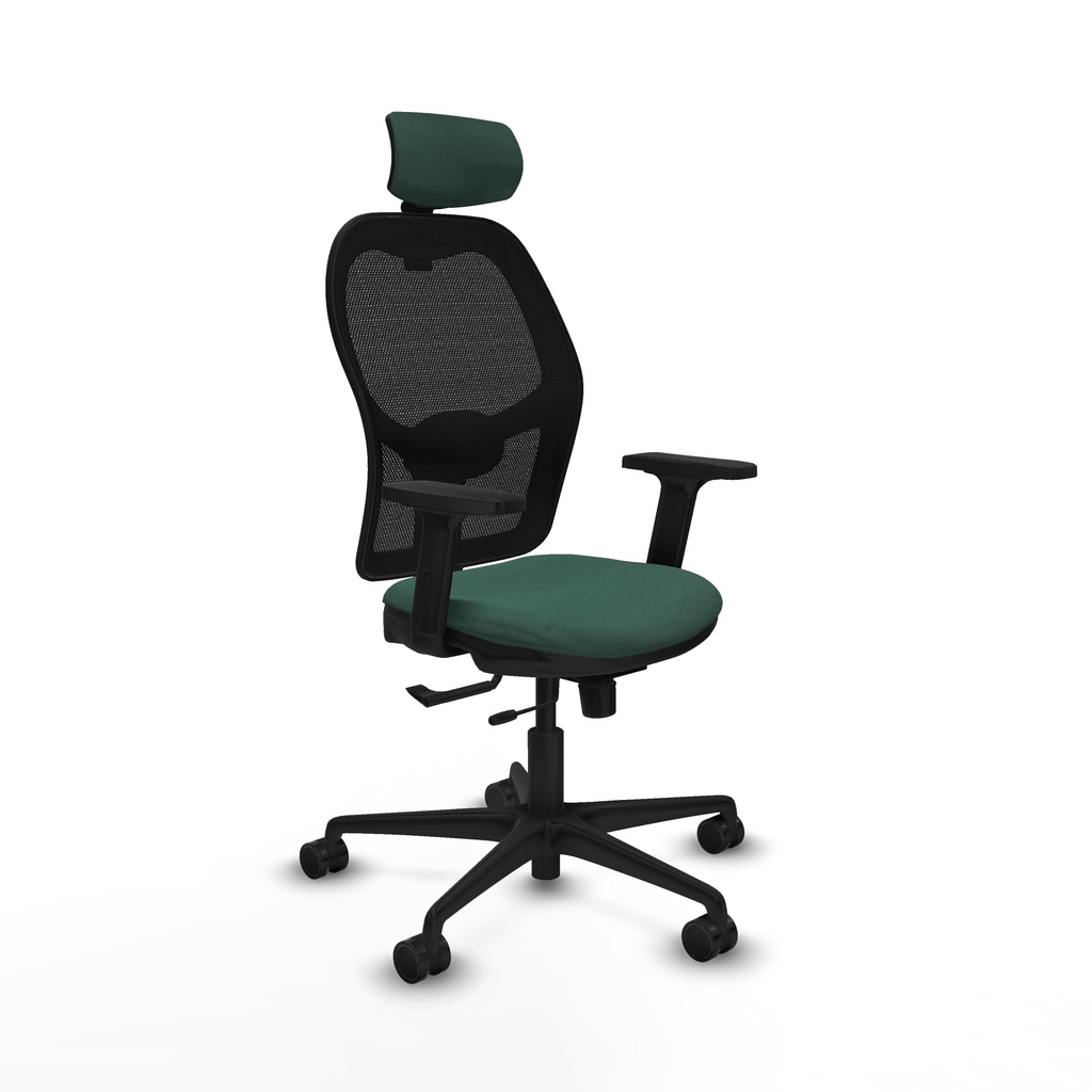 Jorquera traslack malla negra bali verde botella brazos 2D base nailon cabecero 2D ruedas 65mm nailon
