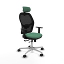 Jorquera traslack malla negra bali verde esmeralda brazos 1D base aluminio cabecero 2D ruedas 65mm nailon