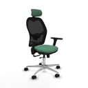 Jorquera traslack malla negra bali verde esmeralda brazos 3D base aluminio cabecero 2D ruedas 65mm nailon