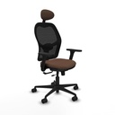 Jorquera traslack malla negra bali marrón oscuro brazos 3D base nailon cabecero fijo ruedas 65mm nailon