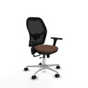 Jorquera traslack malla negra bali marrón oscuro brazos 3D base aluminio  ruedas 65mm nailon
