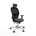 Jorquera traslack malla negra bali gris oscuro brazos 1D base aluminio cabecero 2D ruedas 65mm engomada