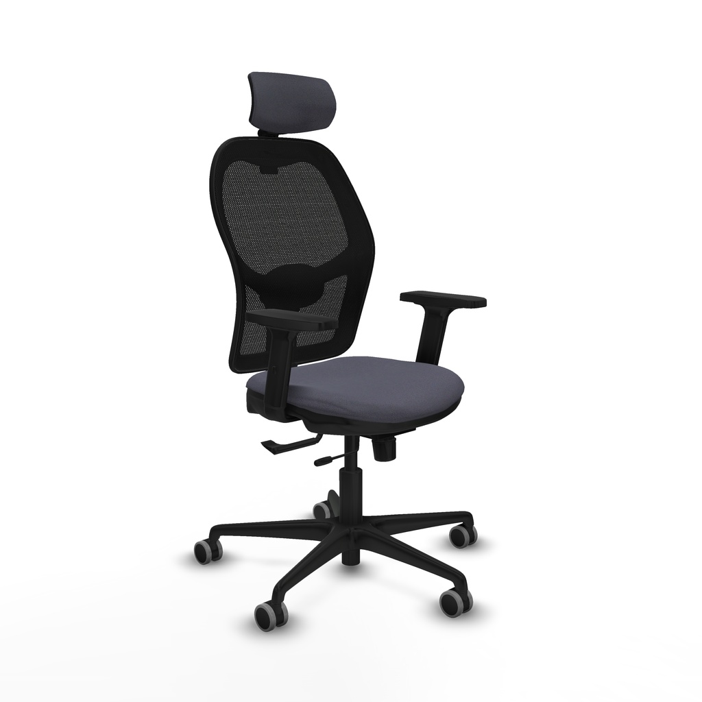 Jorquera traslack malla negra bali gris oscuro brazos 2D base nailon cabecero 2D ruedas 65mm engomada
