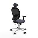 Jorquera traslack malla negra bali gris oscuro brazos 2D base aluminio cabecero fijo ruedas 65mm nailon