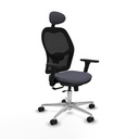 Jorquera traslack malla negra bali gris oscuro brazos 3D base aluminio cabecero fijo ruedas 65mm nailon