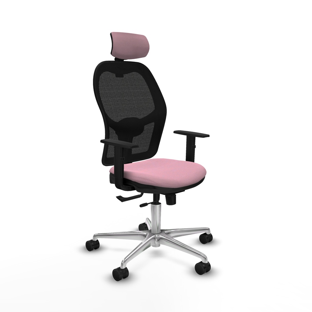 Jorquera traslack malla negra bali rosa brazos 1D base aluminio cabecero 2D ruedas 65mm nailon