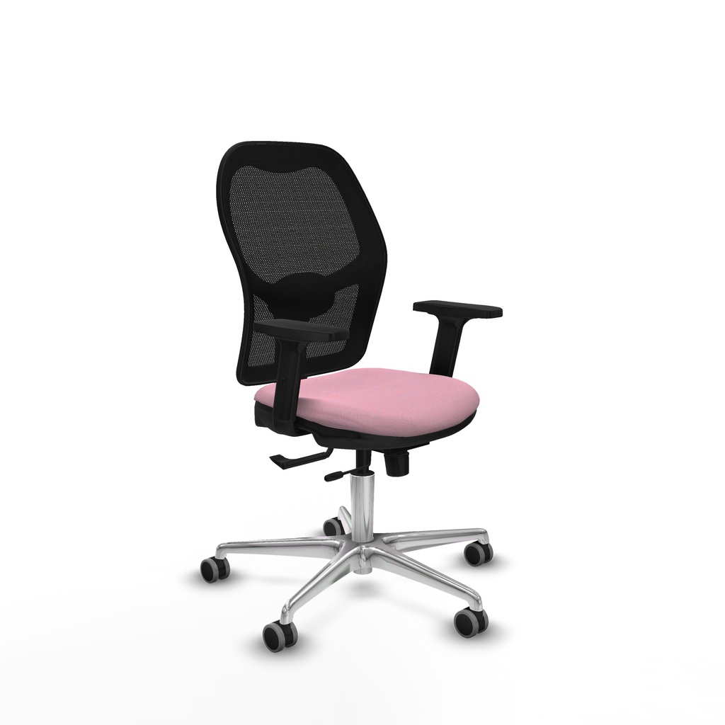 Jorquera traslack malla negra bali rosa brazos 2D base aluminio  ruedas 65mm engomada
