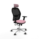 Jorquera traslack malla negra bali rosa brazos 2D base aluminio cabecero 2D ruedas 65mm engomada