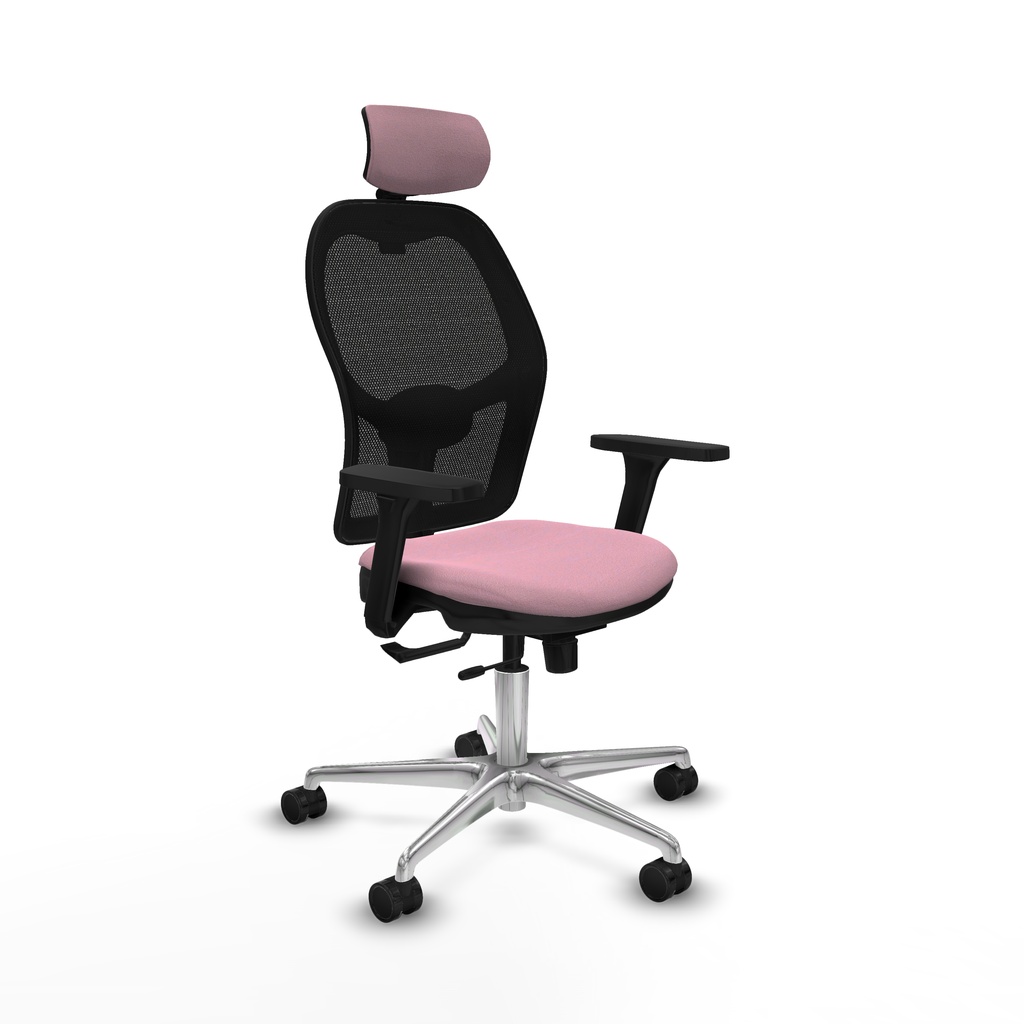 Jorquera traslack malla negra bali rosa brazos 3D base aluminio cabecero 2D ruedas 65mm nailon
