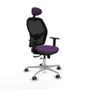 Jorquera traslack malla negra bali morado brazos 1D base aluminio cabecero fijo ruedas 65mm engomada