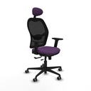Jorquera traslack malla negra bali morado brazos 2D base nailon cabecero fijo ruedas 65mm engomada