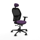 Jorquera traslack malla negra bali morado brazos 2D base nailon cabecero fijo ruedas 65mm nailon