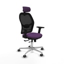 Jorquera traslack malla negra bali morado brazos 2D base aluminio cabecero 2D ruedas 65mm engomada