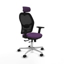 Jorquera traslack malla negra bali morado brazos 2D base aluminio cabecero 2D ruedas 65mm nailon