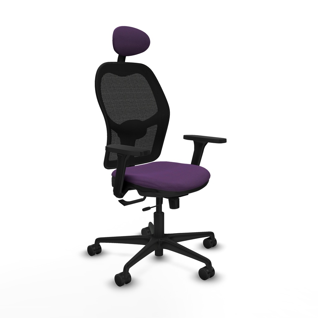 Jorquera traslack malla negra bali morado brazos 3D base nailon cabecero fijo ruedas 65mm nailon