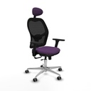 Jorquera traslack malla negra bali morado brazos 3D base aluminio cabecero fijo ruedas 65mm engomada