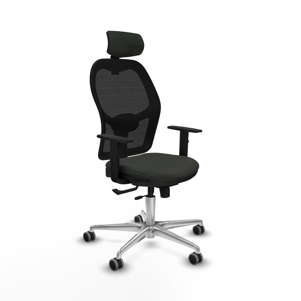 Jorquera traslack malla negra bali negro brazos 1D base aluminio cabecero 2D ruedas 65mm engomada