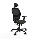 Jorquera traslack malla negra bali negro brazos 2D base nailon cabecero fijo ruedas 65mm nailon