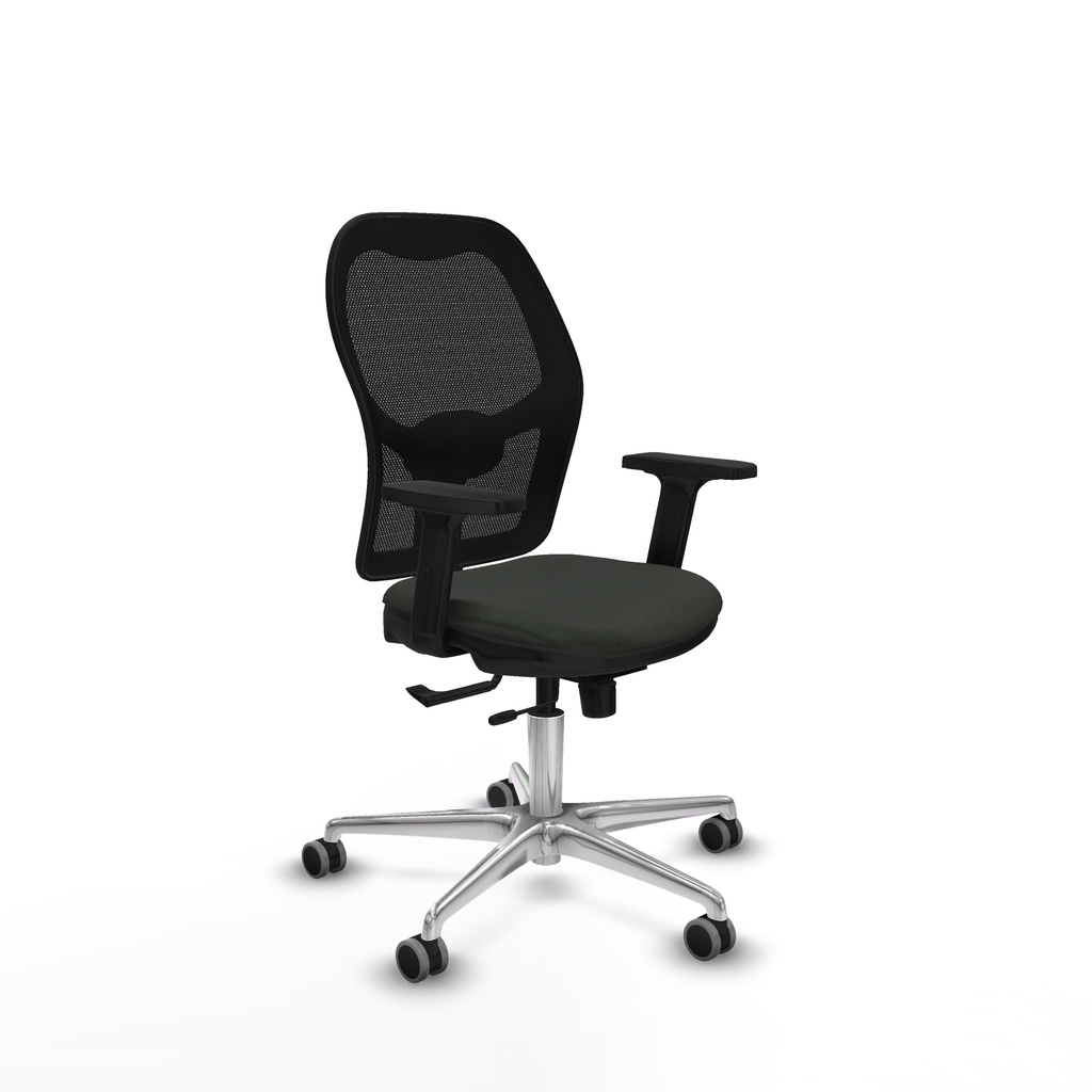 Jorquera traslack malla negra bali negro brazos 2D base aluminio  ruedas 65mm engomada