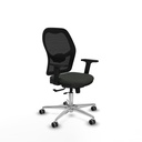 Jorquera traslack malla negra bali negro brazos 2D base aluminio  ruedas 65mm engomada
