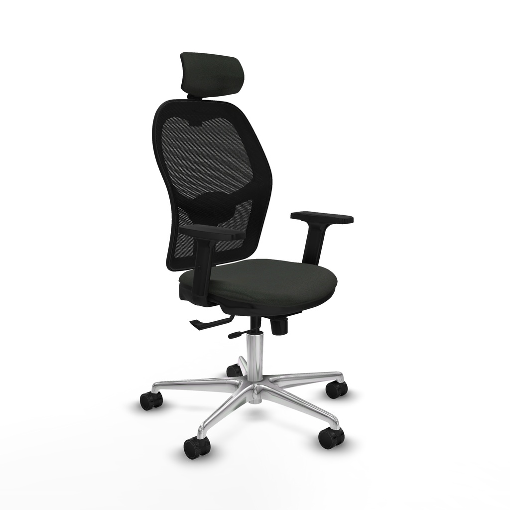 Jorquera traslack malla negra bali negro brazos 2D base aluminio cabecero 2D ruedas 65mm nailon