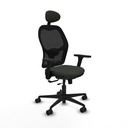 Jorquera traslack malla negra bali negro brazos 3D base nailon cabecero fijo ruedas 65mm nailon
