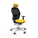 Jorquera traslack malla negra similpiel amarillo brazos 1D base aluminio cabecero 2D ruedas 65mm engomada