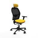 Jorquera traslack malla negra similpiel amarillo brazos 3D base nailon cabecero 2D ruedas 65mm nailon