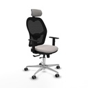 Jorquera traslack malla negra similpiel blanco brazos 1D base aluminio cabecero 2D ruedas 65mm engomada