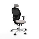 Jorquera traslack malla negra similpiel blanco brazos 1D base aluminio cabecero 2D ruedas 65mm nailon