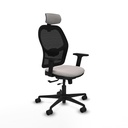 Jorquera traslack malla negra similpiel blanco brazos 2D base nailon cabecero 2D ruedas 65mm nailon
