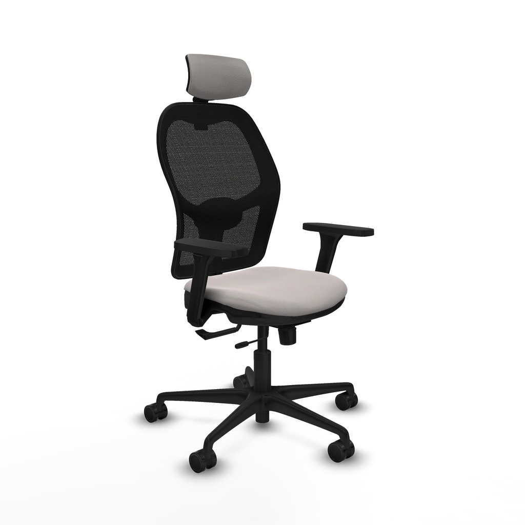 Jorquera traslack malla negra similpiel blanco brazos 3D base nailon cabecero 2D ruedas 65mm nailon